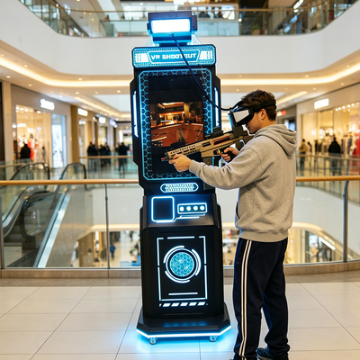 Kommerzielle 9D VR-Pistolen-Schießsimulator-Stand-Virtual-Reality-Arcade-Spielmaschine mit Bewegungssteuerung für Parks