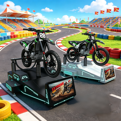 Commercial VR Mountain Motorcycle Simulator Interactive Fitness & Extreme Sports Arcade Platform