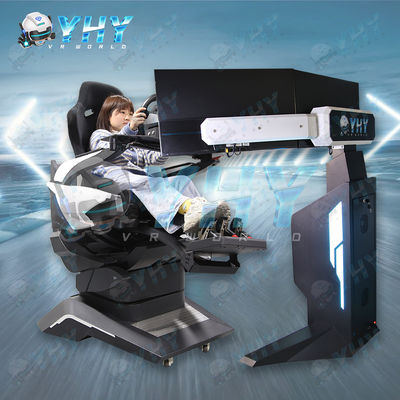 Amusement Park Ride Racing Simulator Three Screen 3 Dof Racing Simulator With Real-time Game Motion Feedback