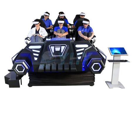 Theme Park Indoor Fiberglass & Metal Super Warship 9D Virtual Reality 6-Seat VR Motion Dynamic Cinema