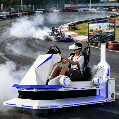 VR Karting Rennwagen Schwarz oder Weiß 9D Virtual Reality Kart Simulator Amusement Game Machine Rennfahrtsimulator