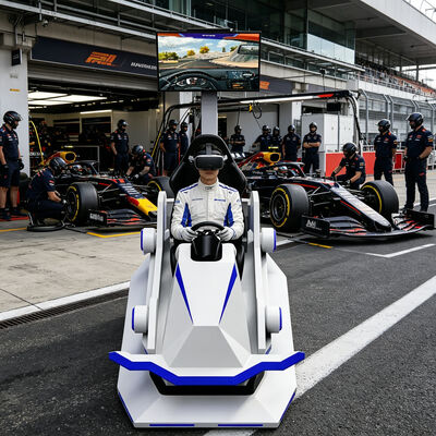 9D Metall-VR-Rennsimulator Indoor-Auto-Kart-Spielmaschine mit VR-Fahrerlebnis für Flughafen- und Einkaufszentrum-Anlässe