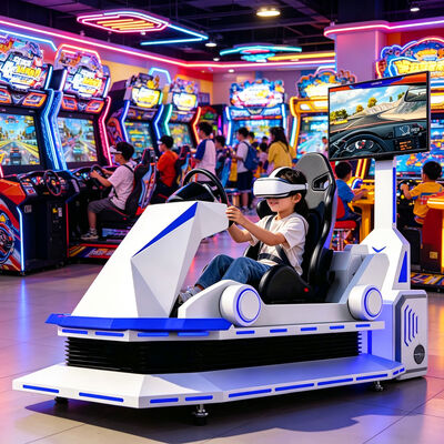 9D Metall-VR-Rennsimulator Indoor-Auto-Kart-Spielmaschine mit VR-Fahrerlebnis für Flughafen- und Einkaufszentrum-Anlässe