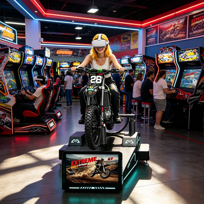 Guangzhou Factory kommerzieller VR-Bergmotorrad-Simulator mit haptischem Rückkopplungssystem