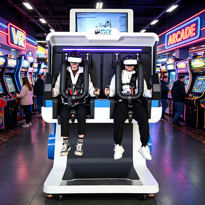 Commercial 2 Players 360 Degree VR Motion Simulator with External Advertising Screen