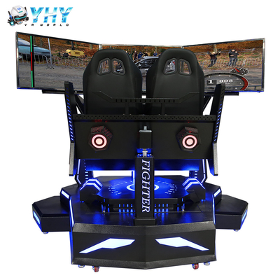 Des VR-Zonen-3 Spieler-Acryl Schirm-Fahrsimulator-einer führte Licht 3 elektrischen Zylinder Dof